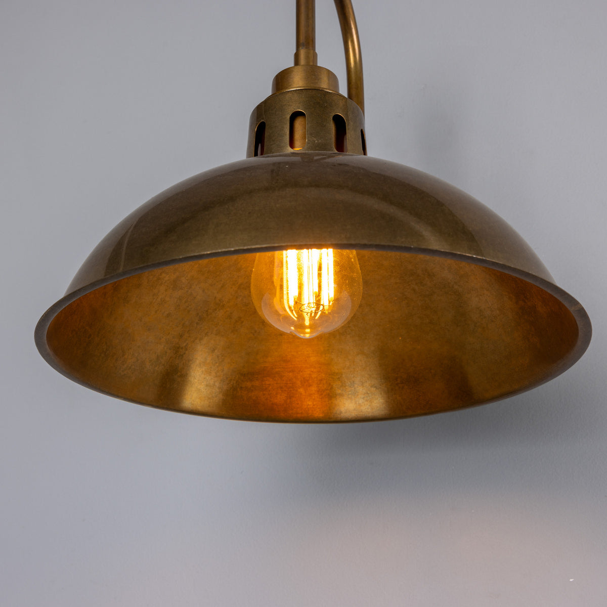 Dovrin Brass Swan Neck Wall Light IP65