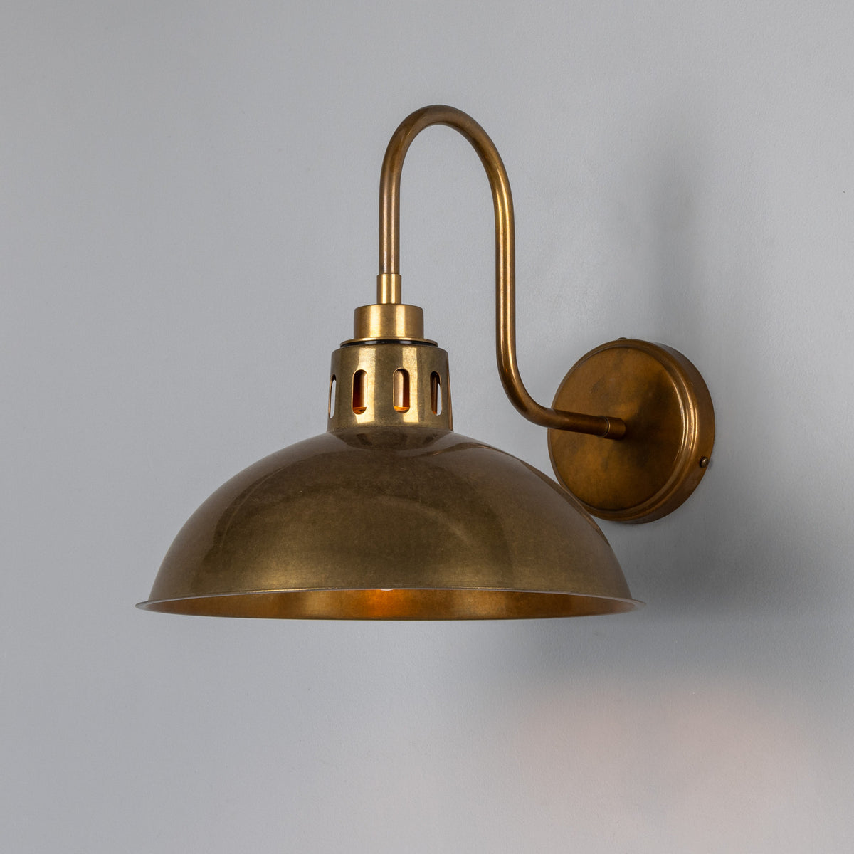 Dovrin Brass Swan Neck Wall Light IP65