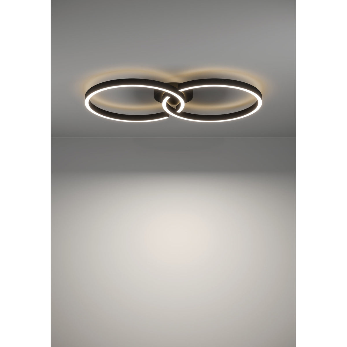 Dralena LED Flush Ceiling Light 19.5W 6.5cm - Black