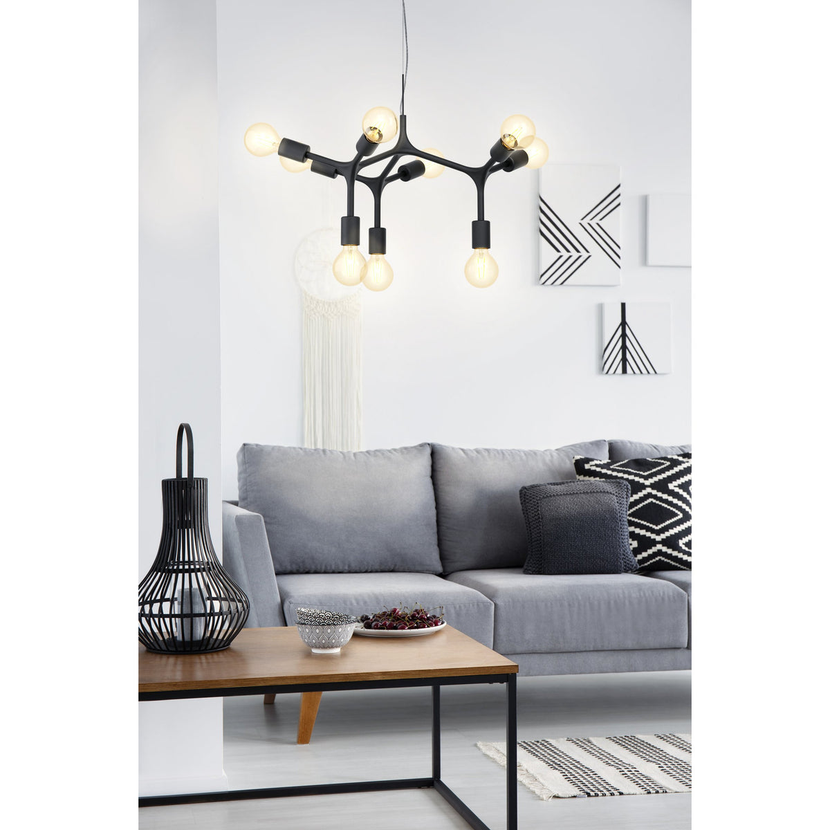 Dramenne 9 Light Pendant - Black