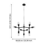 Dramenne 9 Light Pendant - Black