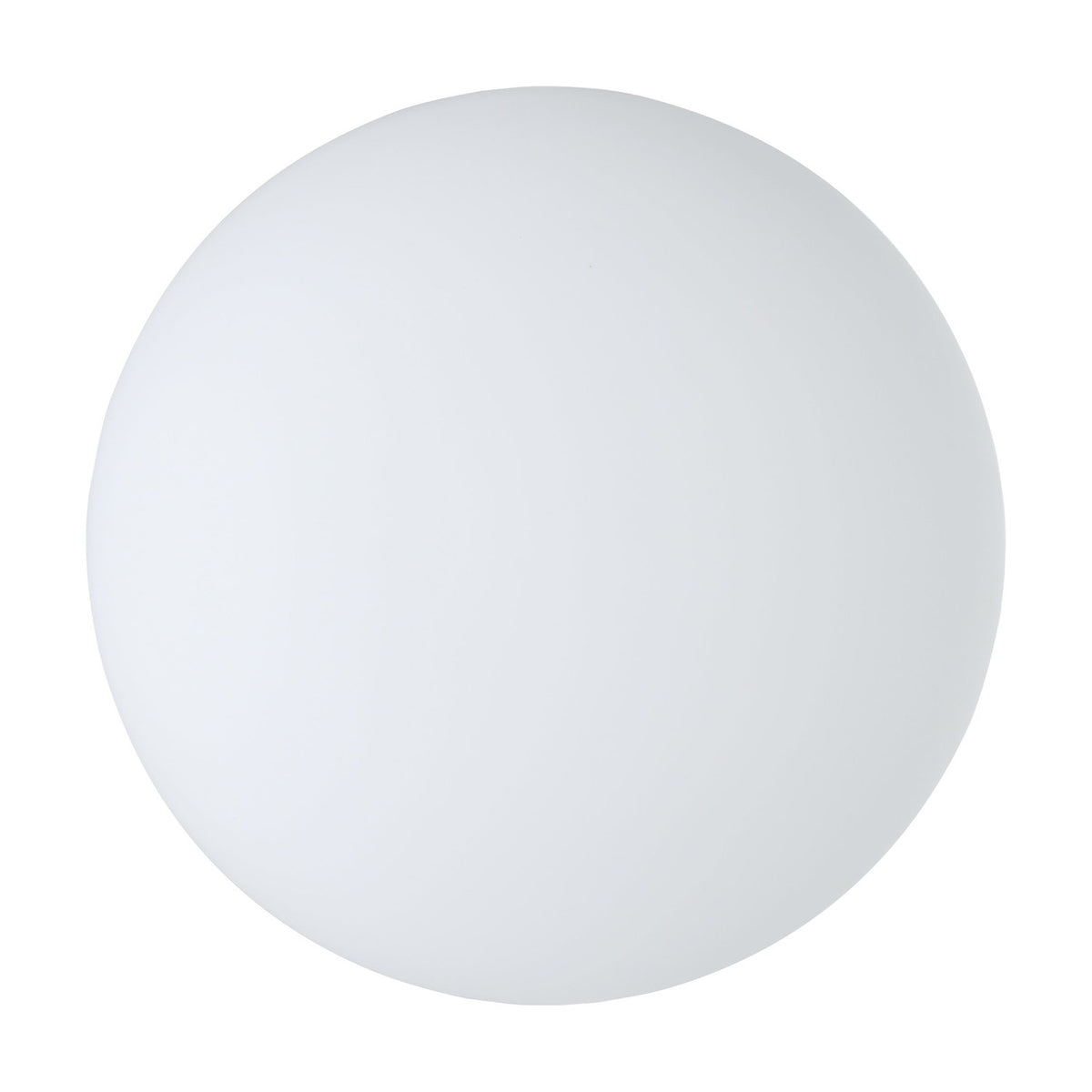 Drasmena 20cm flush ceiling light with a domed matt opal glass shade and white steel body, shown against a plain white background.