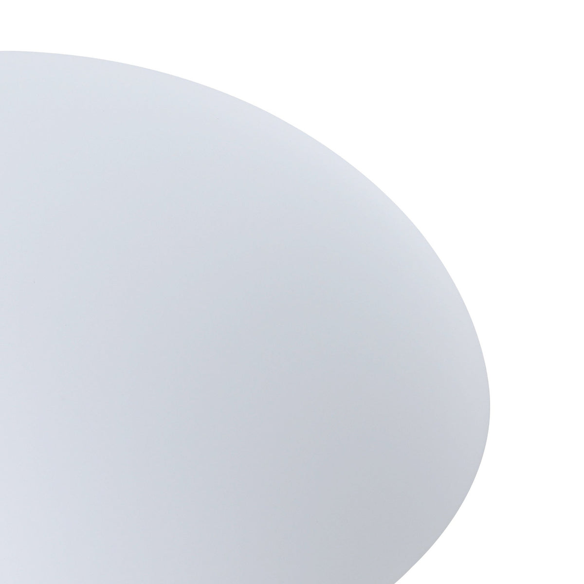 Close-up of the Drasmena Flush Ceiling Light 20cm in white, showing the domed matt opal glass shade and curved steel edge against a plain white background.