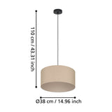 Dremane Fabric Pendant Light - Black