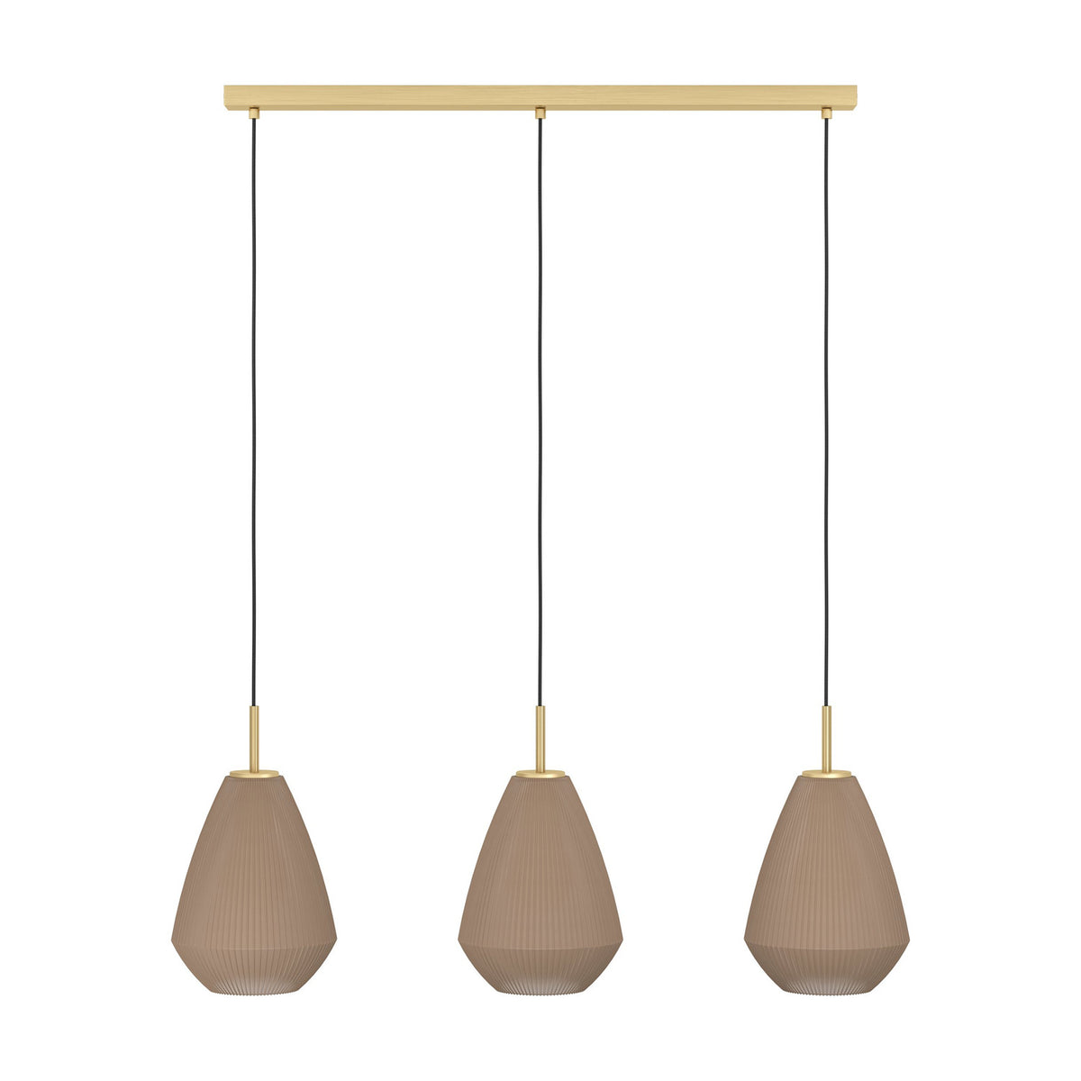 Dresessa Glass Linear Pendant Light - Brushed Brass