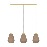 Dresessa Glass Linear Pendant Light - Brushed Brass