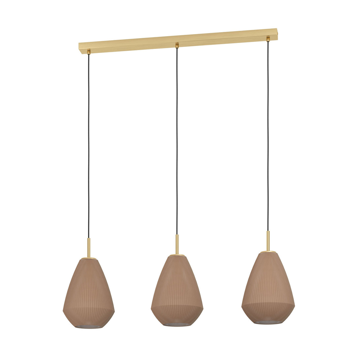 Dresessa Glass Linear Pendant Light - Brushed Brass