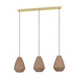 Dresessa Glass Linear Pendant Light - Brushed Brass