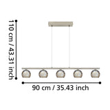 Dresvine Amber Glass Linear Pendant Light - Satin Nickel