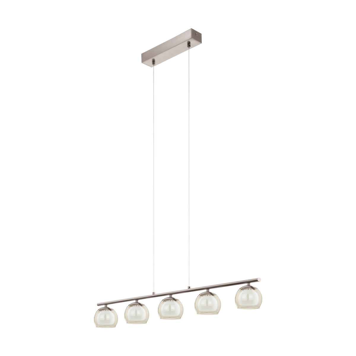 Dresvine Amber Glass Linear Pendant Light - Satin Nickel