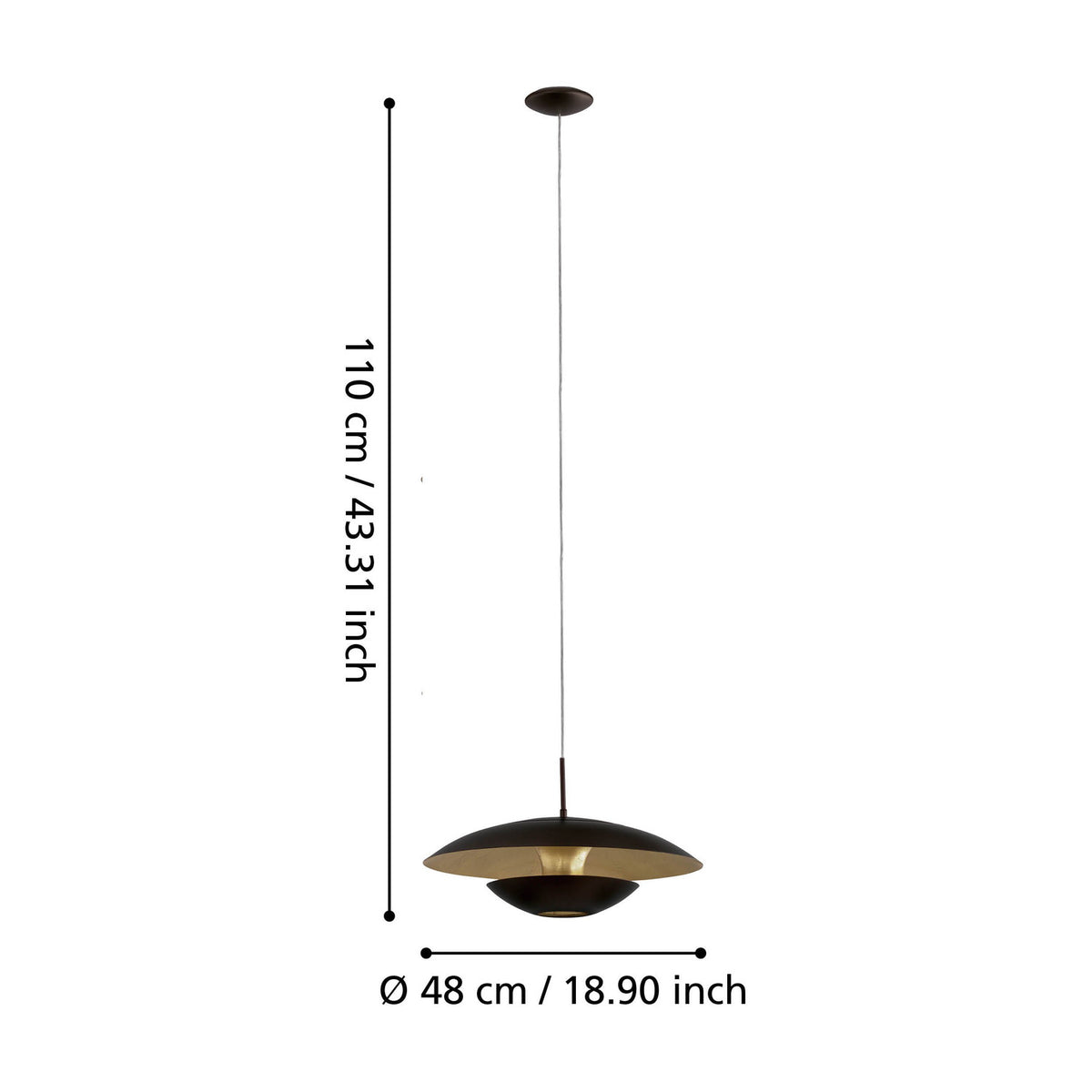 Dronvelle Pendant Light - Brown & Gold