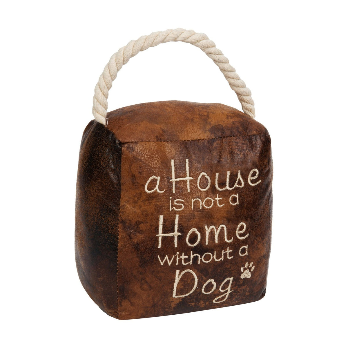 A House Is Not A Home Without A Dog Distressed Door Stop - Brown