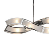 Duna 81cm 6 Light Linear Suspension Light - Polished Chrome & White