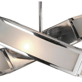 Duna 81cm 6 Light Linear Suspension Light - Polished Chrome & White