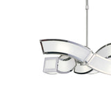 Duna 58cm 6 Light Suspension Light - Polished Chrome & White