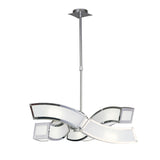 Duna 58cm 6 Light Suspension Light - Polished Chrome & White