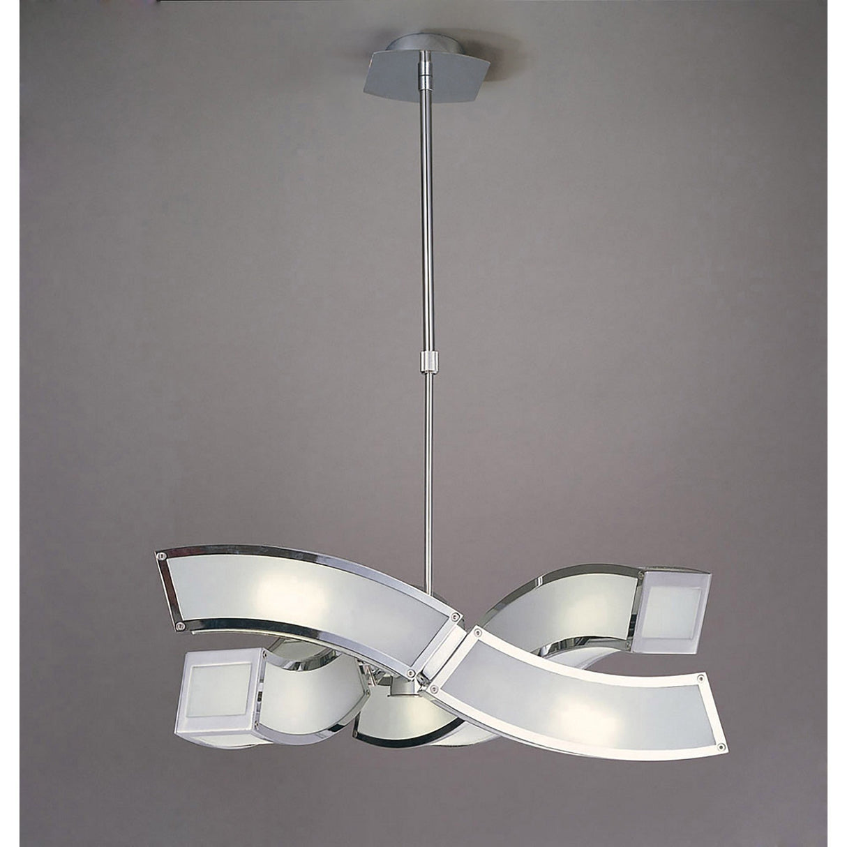 Duna 58cm 6 Light Suspension Light - Polished Chrome & White