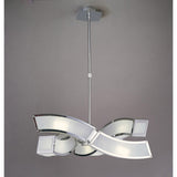 Duna 58cm 6 Light Suspension Light - Polished Chrome & White