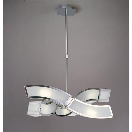 Duna 58cm 6 Light Suspension Light - Polished Chrome & White