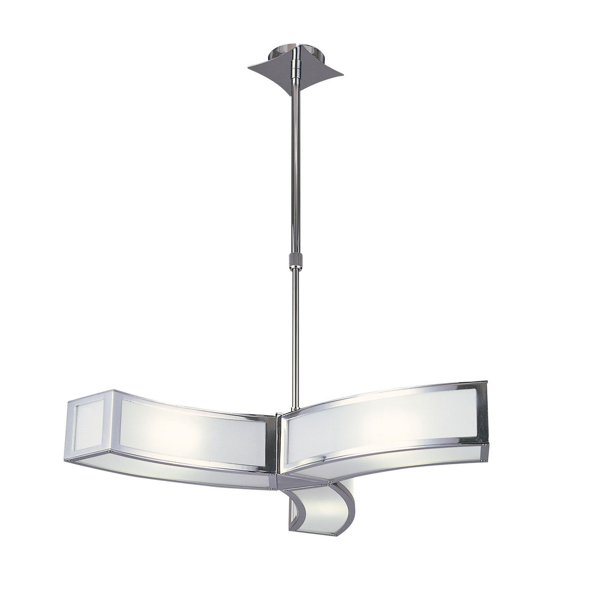 Duna 62cm 3 Light Suspension Light - Polished Chrome & White