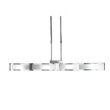 Duna 110cm 4 Light Linear Suspension Light  - Polished Chrome & White