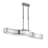 Duna 83cm 3 Light Linear Suspension Light - Polished Chrome & White