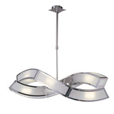 Duna 81cm 6 Light Linear Suspension Light - Chrome & White