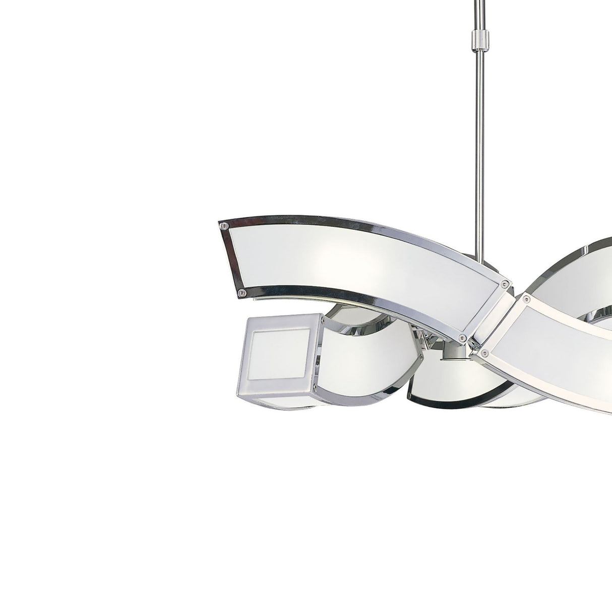 Duna 58cm 6 Light Suspension Light - Polished Chrome & White