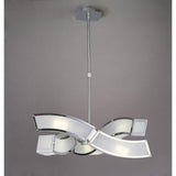 Duna 58cm 6 Light Suspension Light - Polished Chrome & White
