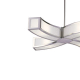 Duna 65cm 4 Light Curved Suspension Light - Polished Chrome & White