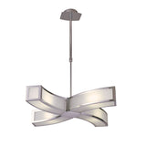 Duna 65cm 4 Light Curved Suspension Light - Polished Chrome & White