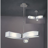Duna 62cm 3 Light Suspension Light - Polished Chrome & White