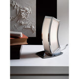 Duna 1 Light Table Lamp - Polished Chrome With White Acrylic