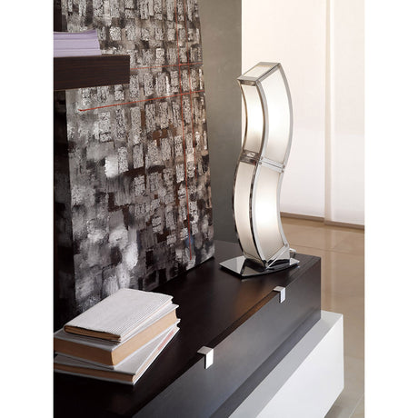 Duna 2 Light Table Lamp - Polished Chrome With White Acrylic