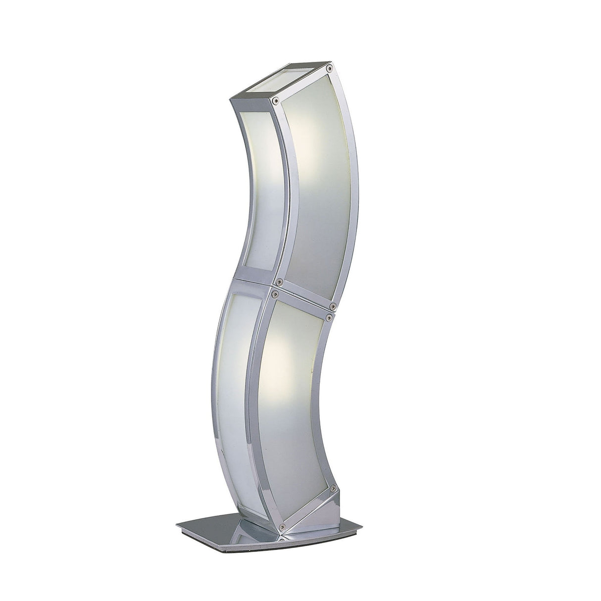 Duna 2 Light Table Lamp - Polished Chrome With White Acrylic