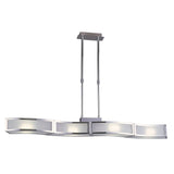 Duna 110cm 4 Light Linear Suspension Light - Polished Chrome & White