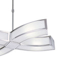 Duna 57cm 4 Light Suspension Light - Polished Chrome & White