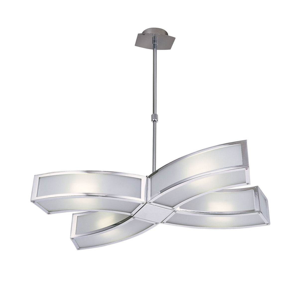 Duna 57cm 4 Light Suspension Light - Polished Chrome & White