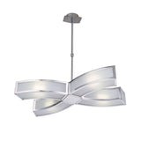 Duna 57cm 4 Light Suspension Light - Polished Chrome & White