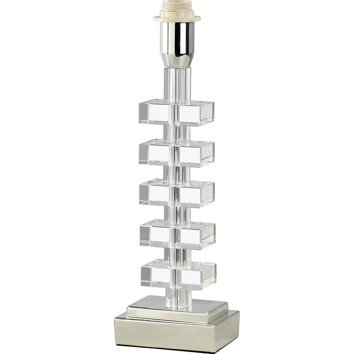 Dusit 1 Light Crystal Table Lamp - Silver (Without Shade)