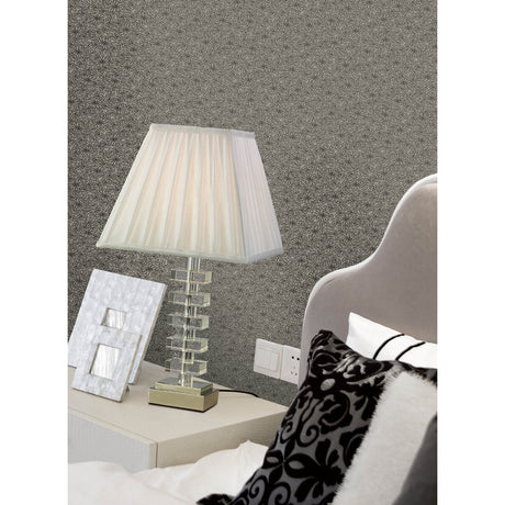 Dusit 1 Light Crystal Table Lamp - Silver (Without Shade)