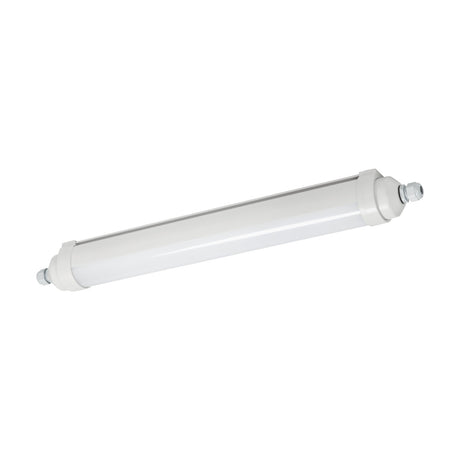 Easy Fix LED Flush Ceiling Light, a slim 63cm tube with grey plastic body, rounded end caps and white diffuser, shown on a plain white background.