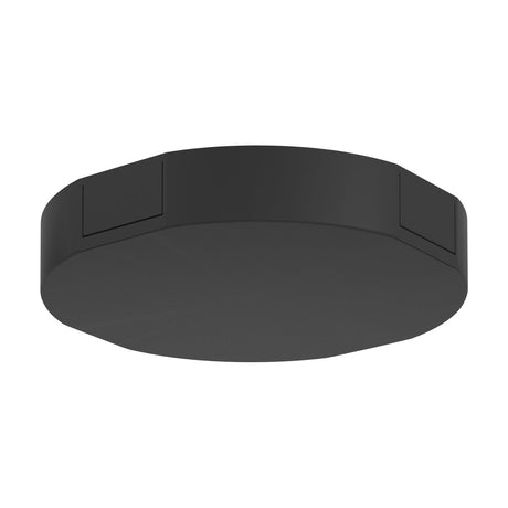 Easyt Track Feed in black plastic, a round low-profile housing with two flattened connection sides, shown on a plain white background.