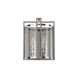 Eaton 2 Light Glass Wall Light - Polished Chrome