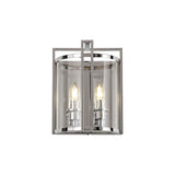 Eaton 2 Light Glass Wall Light - Polished Chrome