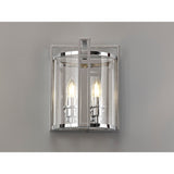 Eaton 2 Light Glass Wall Light - Polished Chrome