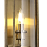 Eaton 2 Light Glass Wall Light - Antique Brass