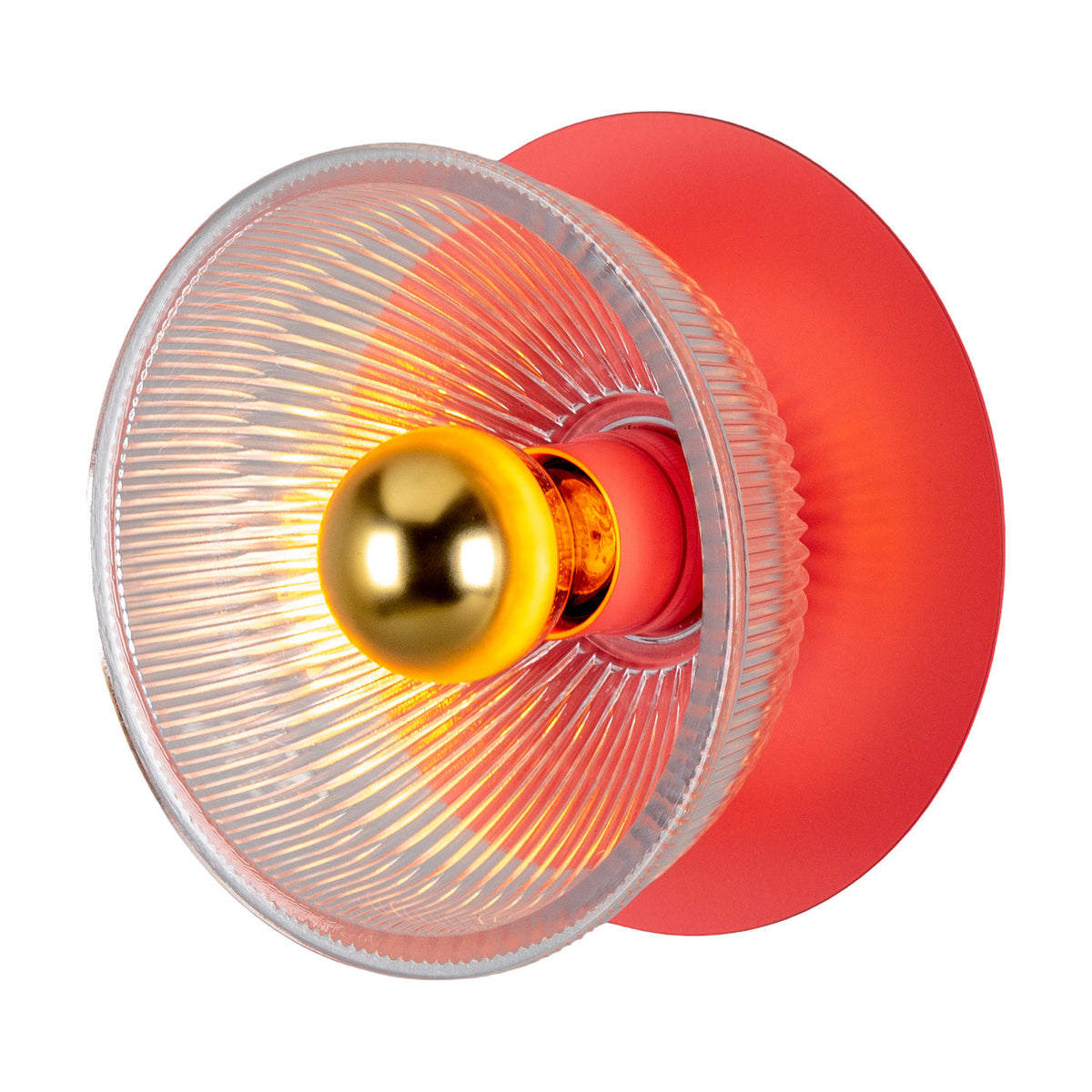 Eclipse Coloured Ribbed Glass Wall Light