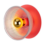 Eclipse Coloured Ribbed Glass Wall Light