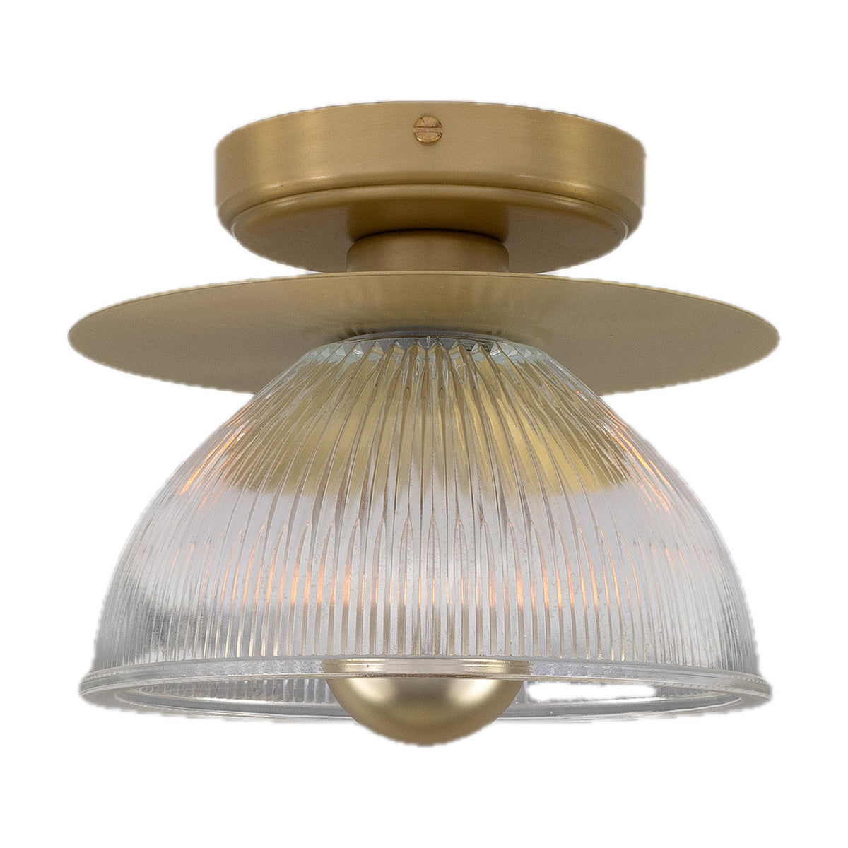 Eclipse Ribbed Glass Flush Ceiling Light